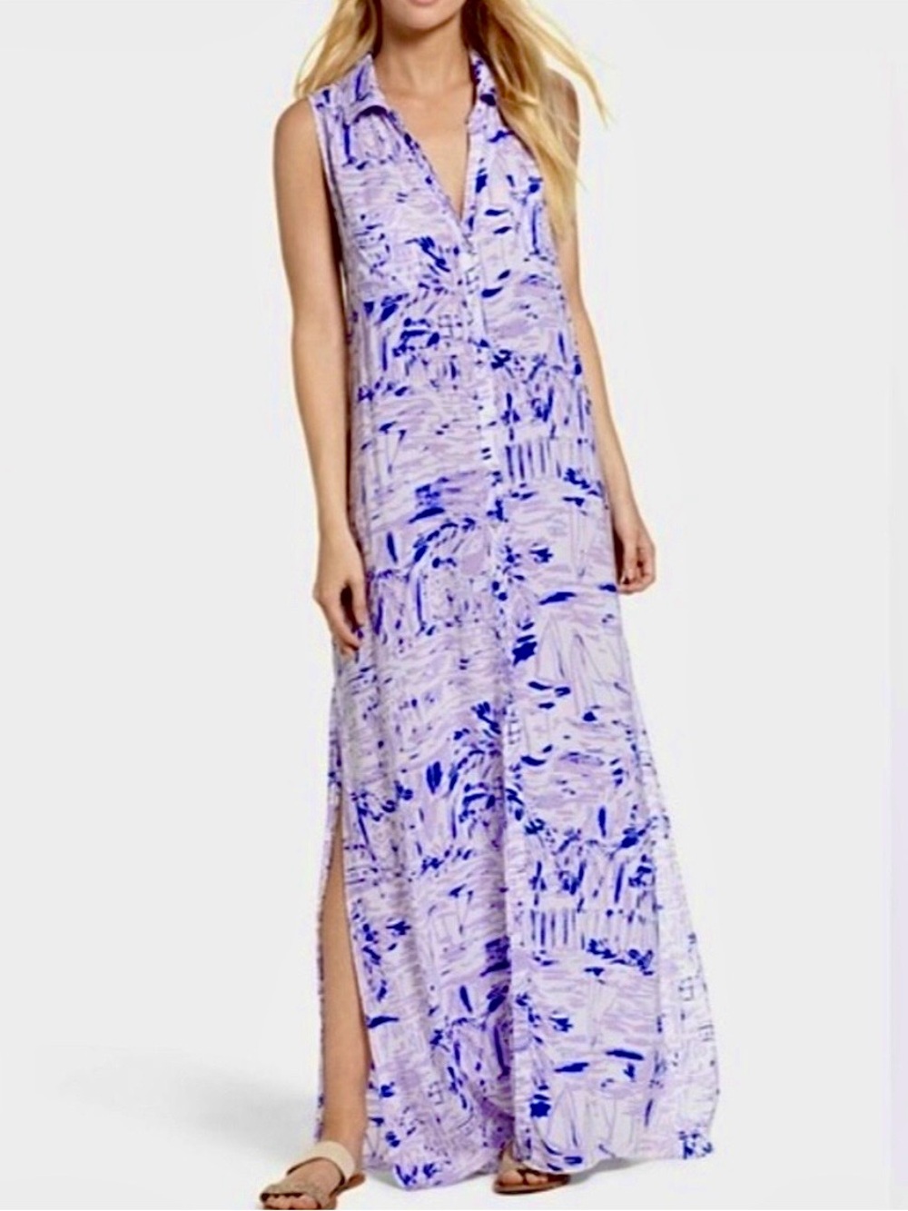 HTF 💜 LILLY PULITZER | Med | Lavender Beach Dress | EZRA